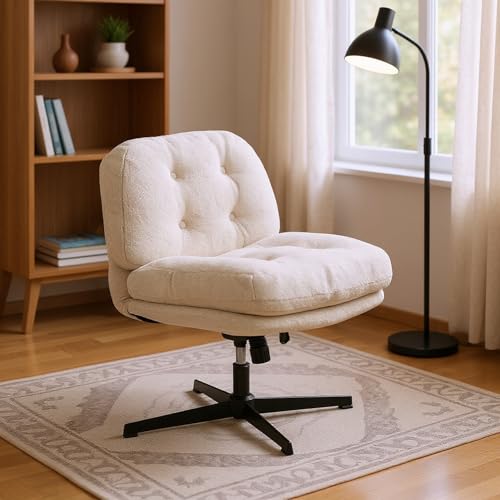 MEUBLE Cosy Sessel 360° Drehbar Lehnstühle Lounge mit höhenverstellbar Wippfunktion Relaxsessel Polsterstuhl für Schlafzimmer Wohnzimmer, Bouclé-Stoff, Weiß MEUBLE Cosy Sessel 360° Drehbar Lehnstühle Lounge mit höhenverstellbar Wippfunktion Relaxsessel Polsterstuhl für Schlafzimmer Wohnzimmer, Bouclé-Stoff, Weiß von MEUBLE COSY