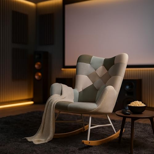 MEUBLE Cosy XXL-Sessel im skandinavischen Design Großer Polstersessel aus Stoff Patchwork mit Hoher Rückenlehne und Armlehnen von MEUBLE COSY