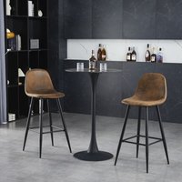 2er-Set Küchenbarhocker mit Polsterung in Wildlederoptik, Metallbeinen und Fußstütze, Industrie- und Vintage-Stil, H76CM - Meubles Cosy von MEUBLES COSY