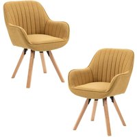 2er-Set carson skandinavische drehbare Esszimmersessel aus gelbem Stoff - Meubles Cosy 2er-Set carson skandinavische drehbare Esszimmersessel aus gelbem Stoff - Meubles Cosy von MEUBLES COSY