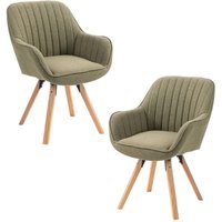 2er-Set carson skandinavische drehbare Esszimmersessel aus grünem Stoff - Meubles Cosy von MEUBLES COSY
