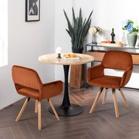 2er-Set skandinavische Esszimmerstühle aus rotem Cord - Meubles Cosy 2er-Set skandinavische Esszimmerstühle aus rotem Cord - Meubles Cosy von MEUBLES COSY