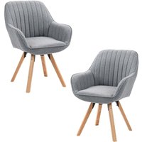 2er-Set carson skandinavische drehbare Esszimmersessel aus grauem Stoff - Meubles Cosy von MEUBLES COSY