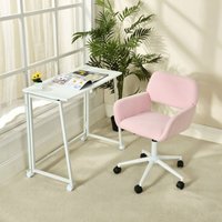 MEUBLES COSY Bürostuhl, Cord-Sessel, höhenverstellbar und um 360° drehbar, Rollen für leichte Beweglichkeit, rosa MEUBLES COSY Bürostuhl, Cord-Sessel, höhenverstellbar und um 360° drehbar, Rollen für leichte Beweglichkeit, rosa von MEUBLES COSY