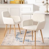 MEUBLES COSY Set mit 2 Sesseln – aus beigem Frotteestoff – Metallbeine in Holzoptik – skandinavischer Stil – Esszimmer, Büro, Wohnzimmer MEUBLES COSY Set mit 2 Sesseln – aus beigem Frotteestoff – Metallbeine in Holzoptik – skandinavischer Stil – Esszimmer, Büro, Wohnzimmer von MEUBLES COSY