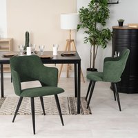 MEUBLES COSY Set mit 2 skandinavischen Esszimmerstühlen aus grünem Samt von MEUBLES COSY