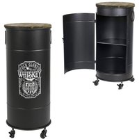 Barwagen mit Tür und Rollen – Design Old Glory, Maße 40x40x85 cm von MEUBLORAMA