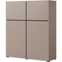 Buffet hoch in Beige und Schwarz L120xH140xP40 Kollektion havana. Hoher Design-Sideboard mit 4 Türen. von MEUBLORAMA