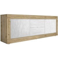 Buffet mit 4 Türen, Kollektion sky, in Hochglanz Weiß, ideal für eine moderne Küche/Esszimmer von MEUBLORAMA