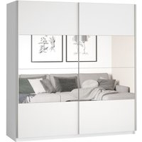 Meublorama - Designerschrank 220cm. 2 Türen mit modulierbaren Spiegeln. Farbe mattweiß. Kollektion eos von MEUBLORAMA