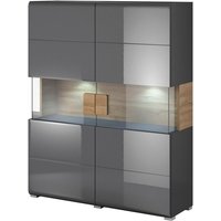 Doppeltür-Vitrine aus der Kollektion ohio. Farbe Anthrazitgrau und Eiche. led inbegriffen. Doppeltür-Vitrine aus der Kollektion ohio. Farbe Anthrazitgrau und Eiche. led inbegriffen. von MEUBLORAMA