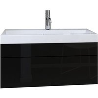 Hängender Waschtischunterschrank aus der Kollektion raven, in Mattschwarz und Glanzschwarz, ideal für ein Design-Badezimmer. Hängender Waschtischunterschrank aus der Kollektion raven, in Mattschwarz und Glanzschwarz, ideal für ein Design-Badezimmer. von MEUBLORAMA