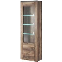 Meublorama - Hoher Designschrank mit 1 Tür, Kollektion santiago. Farbe: Nussbaum und Schwarz in Holzoptik. von MEUBLORAMA