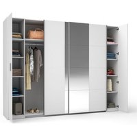Kleiderschrank mit 4 Türen und Garderobe - Weiß - Kollektion star von MEUBLORAMA