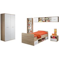 Komplettes Kinder- und Jugendzimmer, Kollektion denver. Kleiderschrank, Bett, Bücherregal, Nachttisch und Regal. von MEUBLORAMA