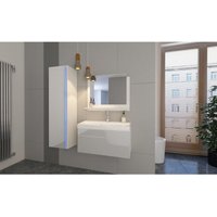 Meublorama - Badezimmermöbelset in Weiß, Kollektion bird. Hochschrank, Unterschrank, Waschbecken 60cm. Meublorama - Badezimmermöbelset in Weiß, Kollektion bird. Hochschrank, Unterschrank, Waschbecken 60cm. von MEUBLORAMA