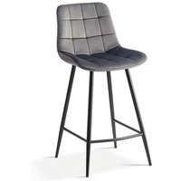 Meublorama - Barhocker jute – Samt in Taupe – Metallbeine – Höhe 95 cm – Moderner Stil von MEUBLORAMA