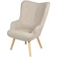Meublorama - Beige Stoffsessel mit Holzbeinen aus der Kollektion enjoy. Skandinavischer Stil. von MEUBLORAMA