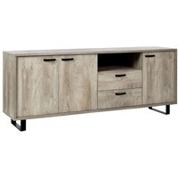 Design-Buffet xl 220cm mit 3 Türen und 2 Schubladen für das Wohnzimmer in hellem Eichenfarbton, Kollektion newton von MEUBLORAMA