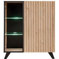 Design-Niedrigvitrine nielsen – 2 Türen mit integrierter LED-Beleuchtung von MEUBLORAMA