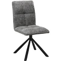 Meublorama - Drehbarer Esszimmerstuhl daniel – Stoff in Grau – Schwarze Metallbeine – Design-/Industriestil von MEUBLORAMA