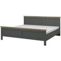 Meublorama - Erwachsenenbett 160x200 aus der assia Kollektion. Farbe Khakigrün mit Eichenfinish. von MEUBLORAMA