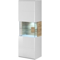 Hängende Vitrine Kollektion ohio in Weiß mit Eichenfurnier. von MEUBLORAMA