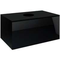 Meublorama - Hängender Waschtischunterschrank aus der OWL-Kollektion, in mattschwarz und glänzend schwarz, ideal für ein modernes Badezimmer. von MEUBLORAMA