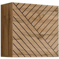 Meublorama - Hängeschrank 60x60cm in Eichenoptik, Tür mit gefräster Oberfläche. Möbelstück für das Wohnzimmer aus der Kollektion switch. von MEUBLORAMA