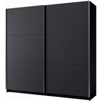 Meublorama - Kleiderschrank, Garderobe 200 cm mit 2 Schiebetüren - graphitgrau - Kollektion arsala von MEUBLORAMA