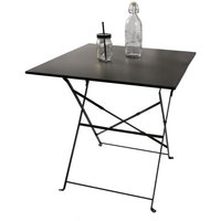 Meublorama - Quadratischer klappbarer Gartentisch – 70x70x70 cm – Graues Metall – Praktisch und robust von MEUBLORAMA