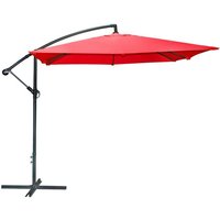 Quadratischer roter Ampelschirm 250x250 cm von MEUBLORAMA