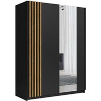 Meublorama - Schiebetürenschrank mit 2 Türen, 200 cm - Schwarz und Eiche - Kollektion varia Meublorama - Schiebetürenschrank mit 2 Türen, 200 cm - Schwarz und Eiche - Kollektion varia von MEUBLORAMA