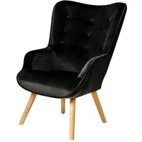 Meublorama - Schwarzer Samt-Sessel mit Holzbeinen aus der Kollektion enjoy. Skandinavischer Stil. Meublorama - Schwarzer Samt-Sessel mit Holzbeinen aus der Kollektion enjoy. Skandinavischer Stil. von MEUBLORAMA