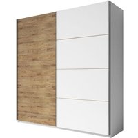 Schwebetürenschrank 200cm in Eichen- und Weißfarbe. Kollektion floyd von MEUBLORAMA