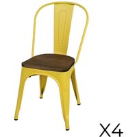 Meublorama - Set aus 4 gelben Metallstühlen im Industriestil. Kollektion factory. Meublorama - Set aus 4 gelben Metallstühlen im Industriestil. Kollektion factory. von MEUBLORAMA