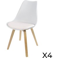 Meublorama - Set von 4 weißen Designstühlen mit Kissen aus der Kollektion mia Meublorama - Set von 4 weißen Designstühlen mit Kissen aus der Kollektion mia von MEUBLORAMA