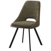 Meublorama - Stuhl mit Bouclé-Bezug für Esszimmer in Grün. Kollektion filou. von MEUBLORAMA