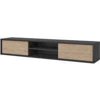 Meublorama - TV-Möbel 180cm, 2 Türen und 2 Fächer aus der maanum Kollektion. Farbe Grau und helles Eichenholz. von MEUBLORAMA