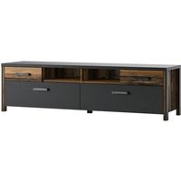 Meublorama - TV-Möbel windsor anthrazitgrau und dunkle Eiche - 190 cm - 2 Türen, 2 Schubladen, 2 Fächer - 187 x 52,6 x 50,4 cm Meublorama - TV-Möbel windsor anthrazitgrau und dunkle Eiche - 190 cm - 2 Türen, 2 Schubladen, 2 Fächer - 187 x 52,6 x 50,4 cm von MEUBLORAMA