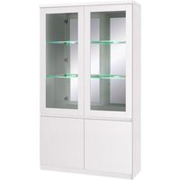 Vitrinenschrank fabio - Hochglanz Weiß mit led - Designstil - 110 x 190 x 40 cm von MEUBLORAMA