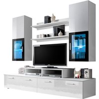 Wand-TV-Möbel 200cm Design. Kollektion mini in Weiß. von MEUBLORAMA