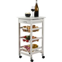 Meublorama - Weißer Rollwagen mit 3 Körben – Maße 37x37x76 cm – Kollektion rollyx von MEUBLORAMA