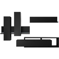 Meublorama - Wohnzimmermöbel-Set mit led, Kollektion bergame. Farbe: supermatt Schwarz. Meublorama - Wohnzimmermöbel-Set mit led, Kollektion bergame. Farbe: supermatt Schwarz. von MEUBLORAMA