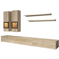 Möbelset für das Wohnzimmer ramos – Farbe Eiche und Schwarz – TV-Möbel, Vitrinen, Regale – Ohne led Möbelset für das Wohnzimmer ramos – Farbe Eiche und Schwarz – TV-Möbel, Vitrinen, Regale – Ohne led von MEUBLORAMA