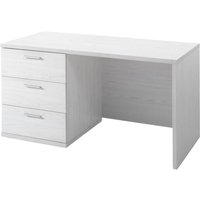 Meublorama - Robuster Kinderschreibtisch mit 3 Schubladen, Kollektion olvena, Farbe Weiß mit Holzeffekt. von MEUBLORAMA