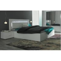Schlafzimmer-Set panarea Bett 180x200 cm + led + Nachttische + Lattenrost, Erwachsenendesign von MEUBLORAMA