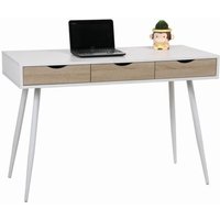 Schreibtisch florida im skandinavischen Stil mit 3 Schubladen, Farbe Weiß Schreibtisch florida im skandinavischen Stil mit 3 Schubladen, Farbe Weiß von MEUBLORAMA
