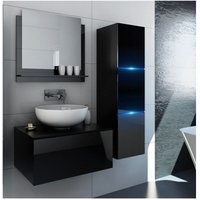 Meublorama - Schwarzes Badezimmermöbelset aus der OWL-Kollektion. Hochschrank, Waschbeckenunterschrank, Spiegel, Siphon und LEDs. Meublorama - Schwarzes Badezimmermöbelset aus der OWL-Kollektion. Hochschrank, Waschbeckenunterschrank, Spiegel, Siphon und LEDs. von MEUBLORAMA