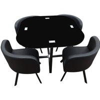 Set CANNES Tisch + 4 schwarze Stühle. Ideal für Küche oder Esszimmer. von MEUBLORAMA
